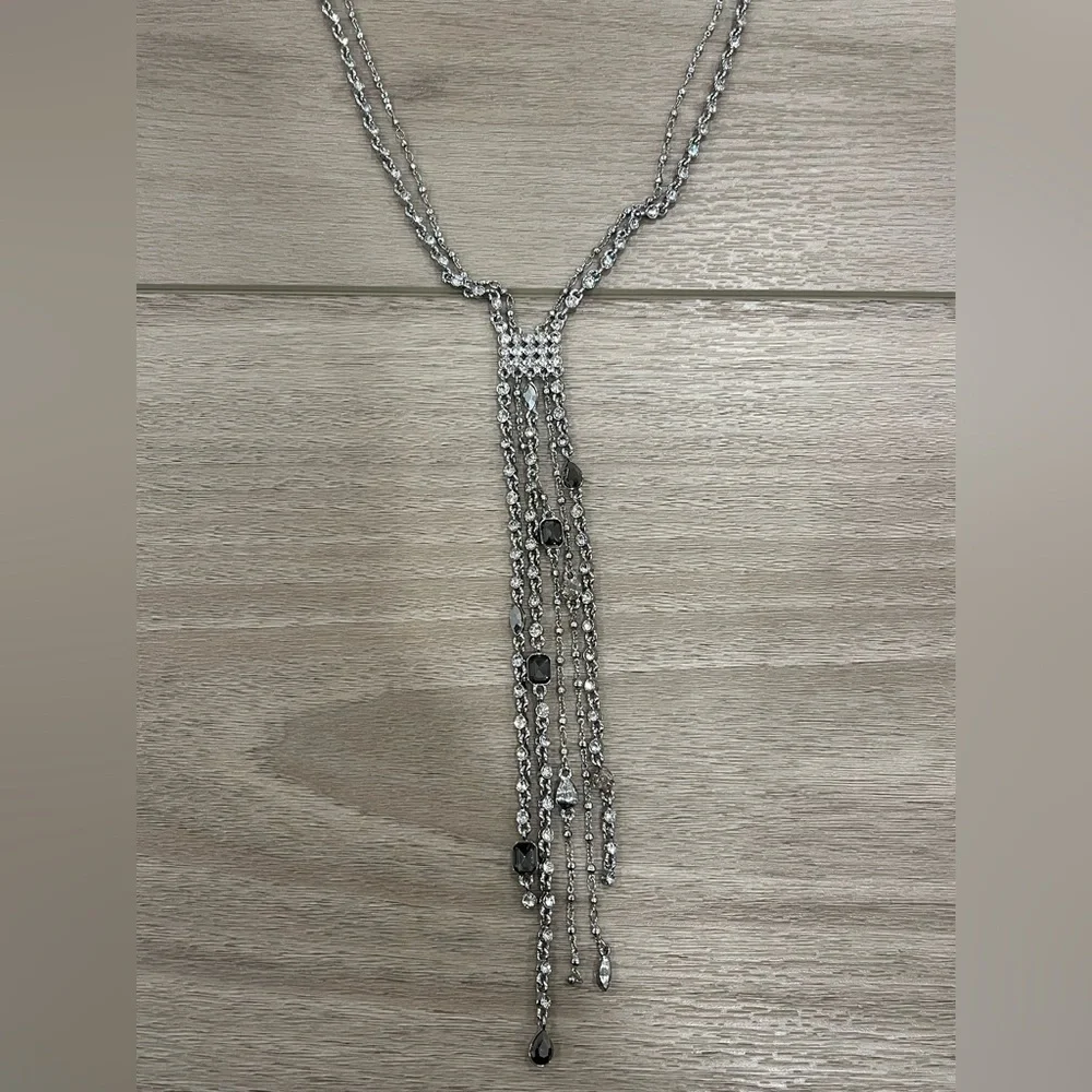 NEW White House Black Market WHBM Crystal Drop Fringe Necklace MSRP $65